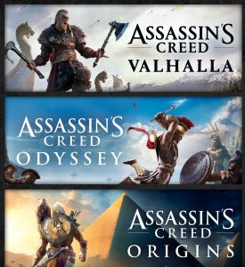 Ac Orgigins + Ac Odyssey + Ac Valhalla